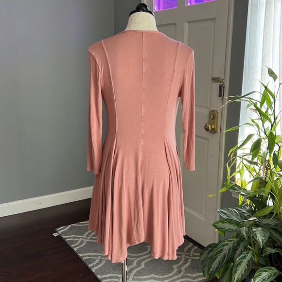 Free People FP Beach Keyhole Long Sleeve Ribbed Dress - Picture 4 of 7